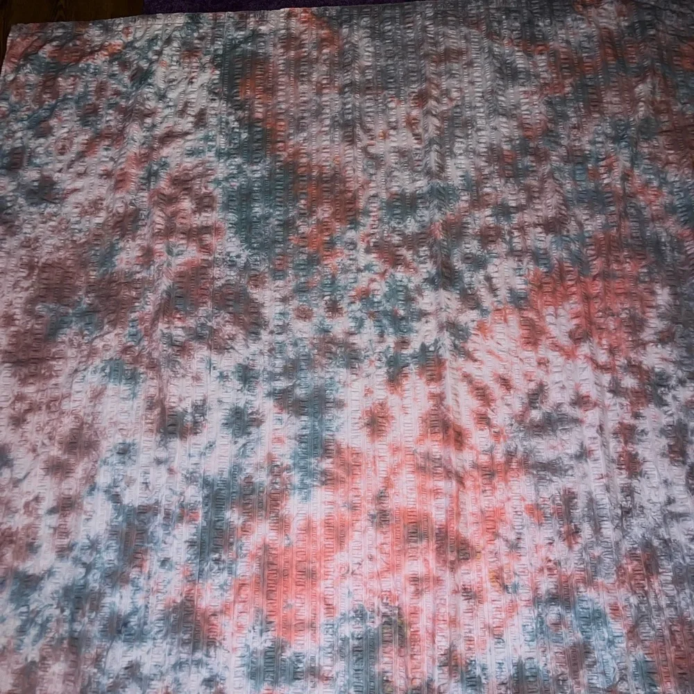 Bloomcraft Hippie Tie-Dye Boho Textured Cotton Blend Shower Curtain 68”x70” in
